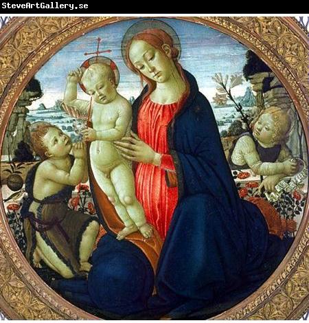 JACOPO del SELLAIO Madonna and Child with Infant, St. John the Baptist and Attending Angel